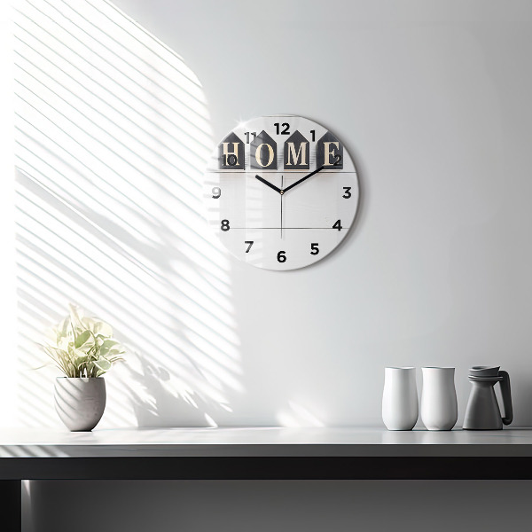 Zegar ścienny okrągły Napis dom