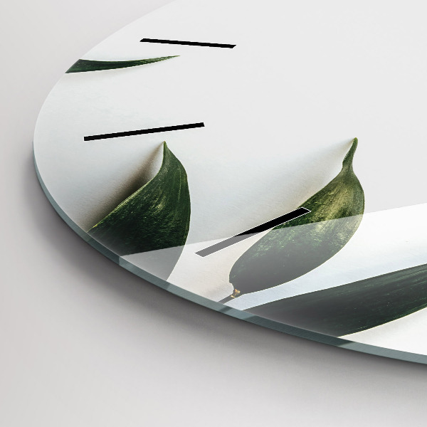 Zegar ścienny okrągły Ramka z liści