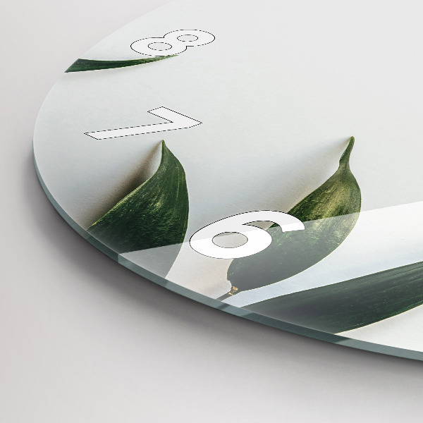 Zegar ścienny okrągły Ramka z liści