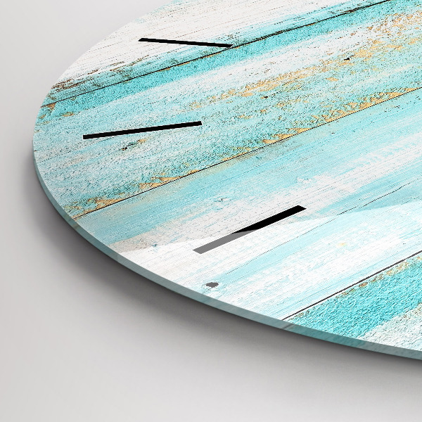 Zegar ścienny okrągły Niebieskie deski