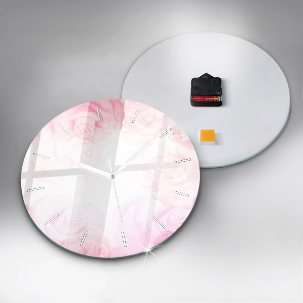 Zegar ścienny okrągły Róże abstrakcja