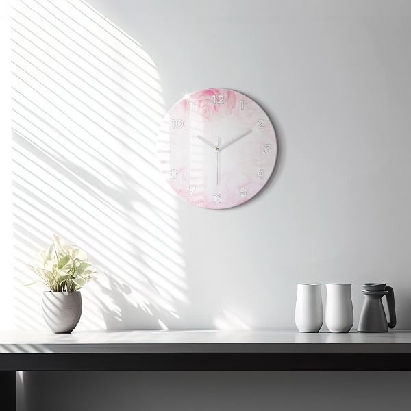 Zegar ścienny okrągły Róże abstrakcja