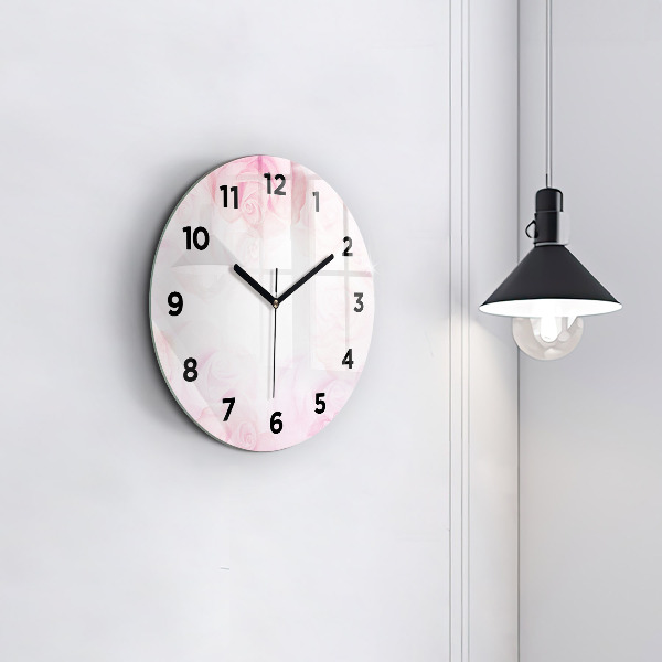 Zegar ścienny okrągły Róże abstrakcja