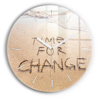 Zegar ścienny okrągły Cytat na plaży