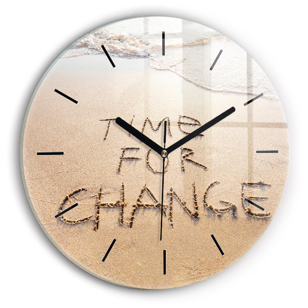 Zegar ścienny okrągły Cytat na plaży