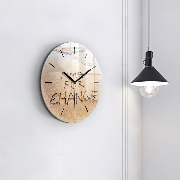 Zegar ścienny okrągły Cytat na plaży