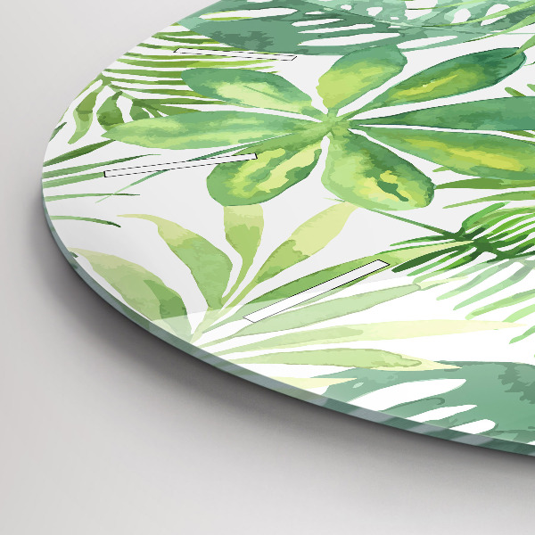 Zegar ścienny okrągły Zielone liście