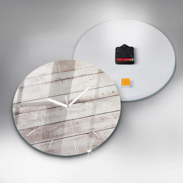 Zegar ścienny okrągły Jasne deski drewna