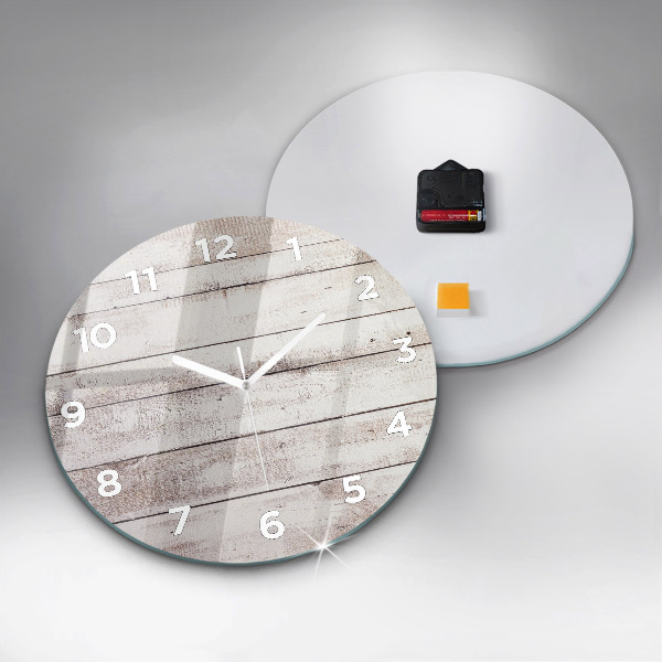 Zegar ścienny okrągły Jasne deski drewna