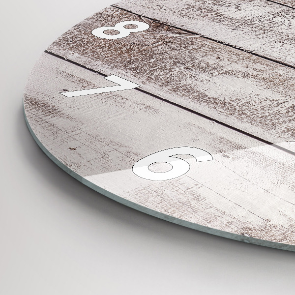 Zegar ścienny okrągły Jasne deski drewna