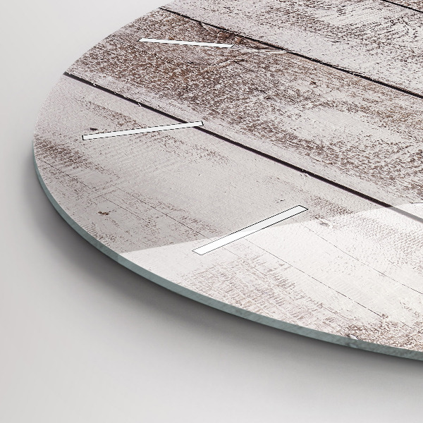 Zegar ścienny okrągły Jasne deski drewna