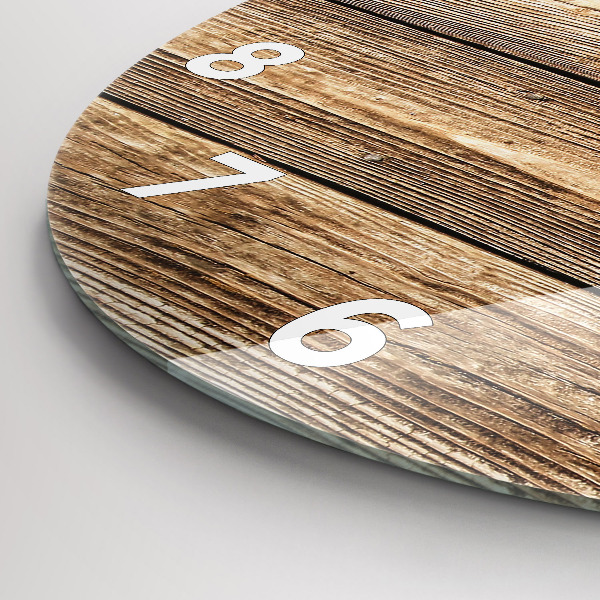 Zegar ścienny okrągły Drewniane deski