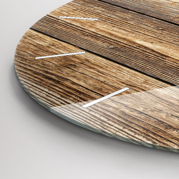 Zegar ścienny okrągły Drewniane deski