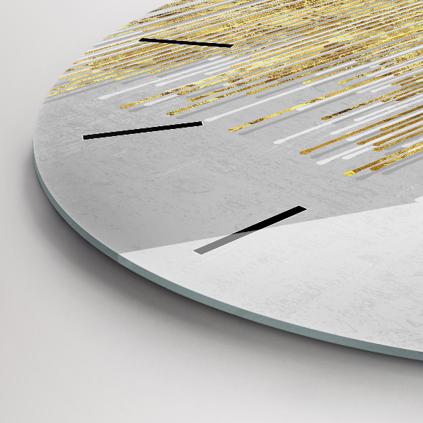 Zegar szklany okrągły Dekoracyjny wzór i złoto