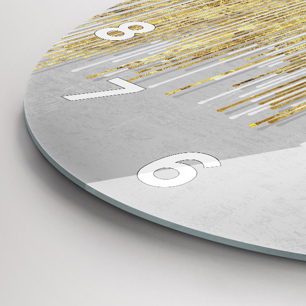 Zegar szklany okrągły Dekoracyjny wzór i złoto