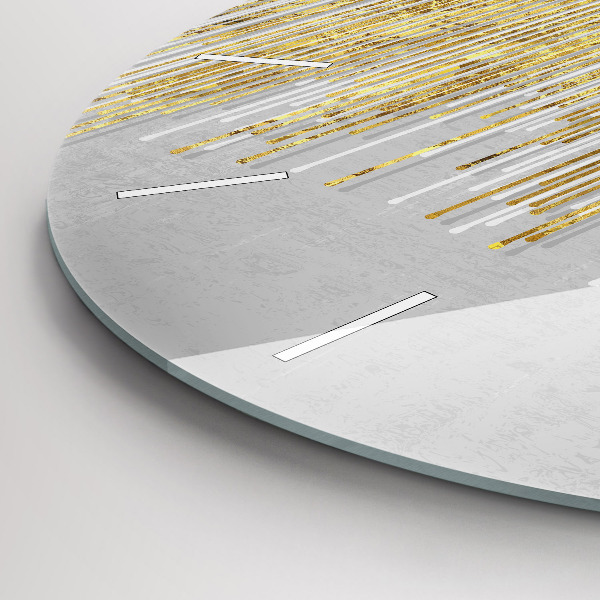 Zegar szklany okrągły Dekoracyjny wzór i złoto