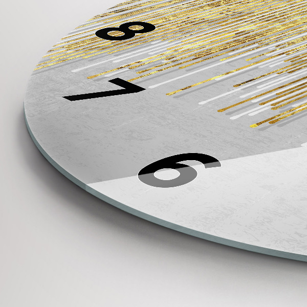 Zegar szklany okrągły Dekoracyjny wzór i złoto