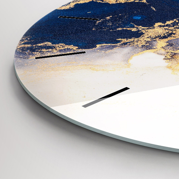 Zegar szklany okrągły Marmur wzór