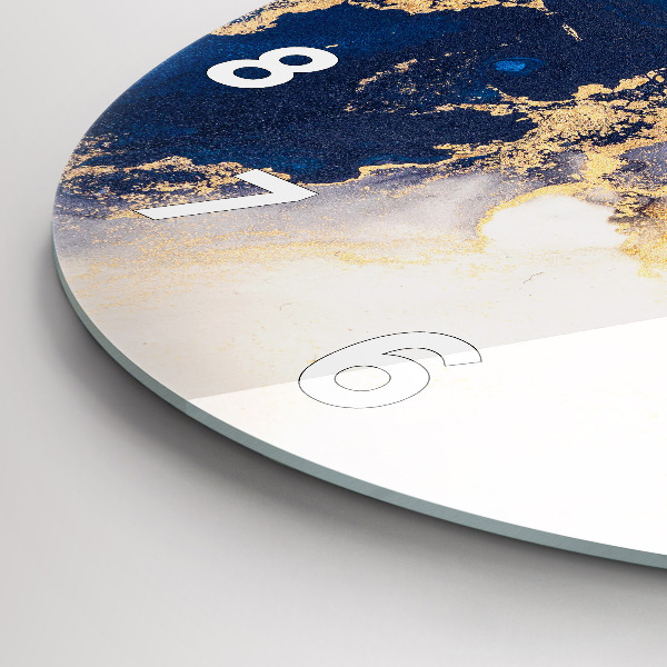 Zegar szklany okrągły Marmur wzór