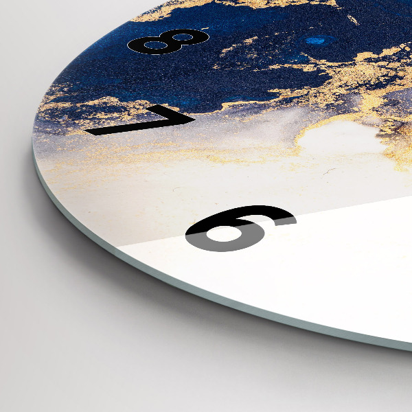 Zegar szklany okrągły Marmur wzór