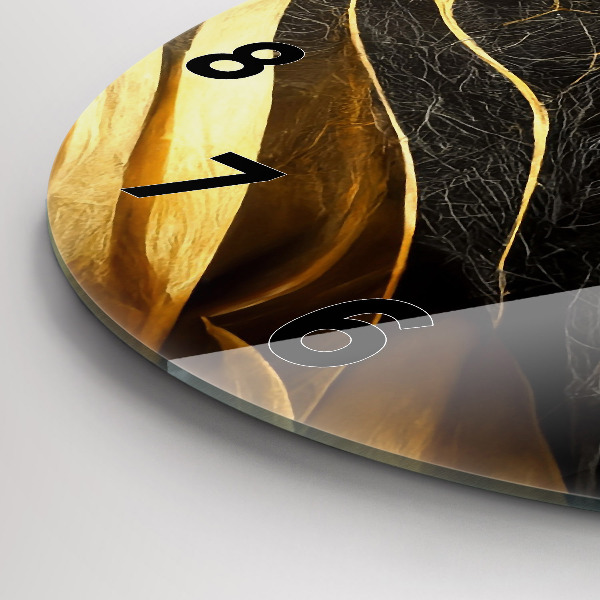 Zegar szklany okrągły Elegancka abstrakcja