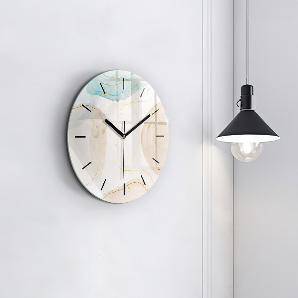 Zegar szklany okrągły Plamy akwareli