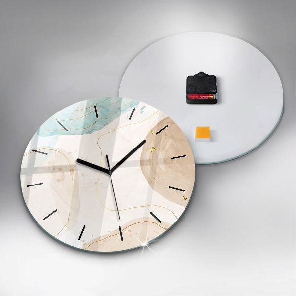 Zegar szklany okrągły Plamy akwareli