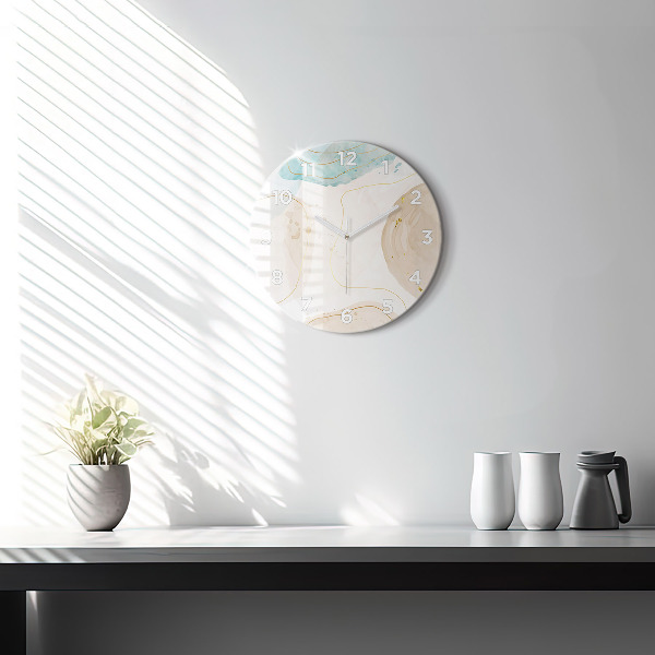 Zegar szklany okrągły Plamy akwareli