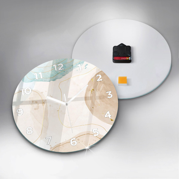 Zegar szklany okrągły Plamy akwareli