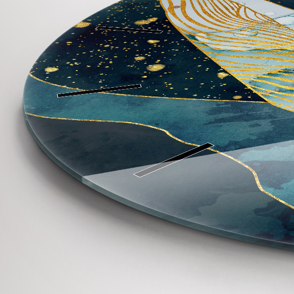 Zegar szklany okrągły Abstrakcyjny wieloryb