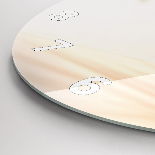 Zegar szklany okrągły Kremowa abstrakcja