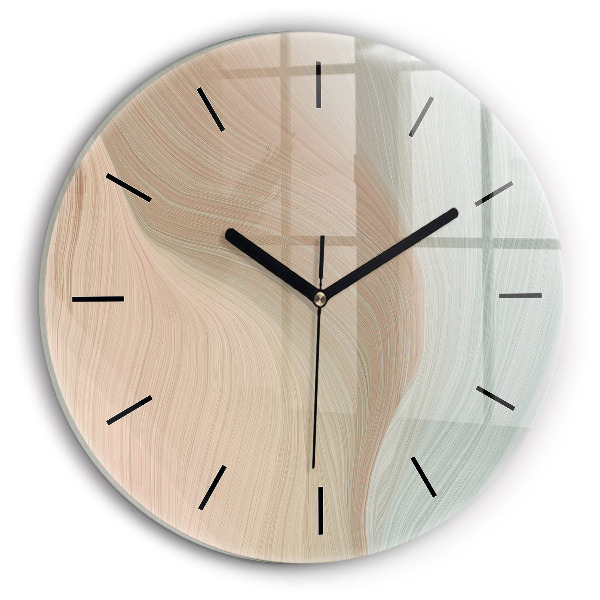 Zegar szklany okrągły Abstrakcja fal