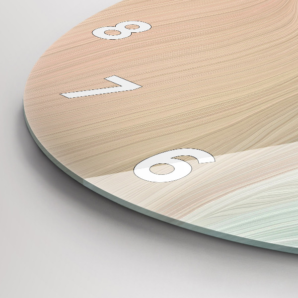 Zegar szklany okrągły Abstrakcja fal