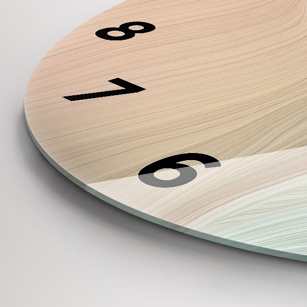 Zegar szklany okrągły Abstrakcja fal