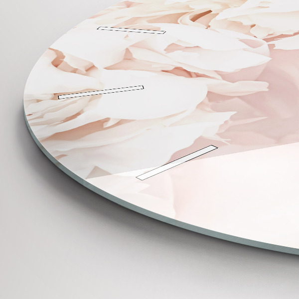 Zegar szklany okrągły Kwiaty piwonii