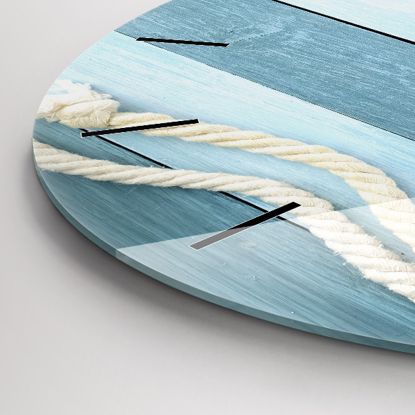 Zegar okrągły Deski pasy i muszelka