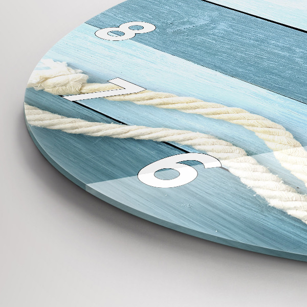 Zegar okrągły Deski pasy i muszelka