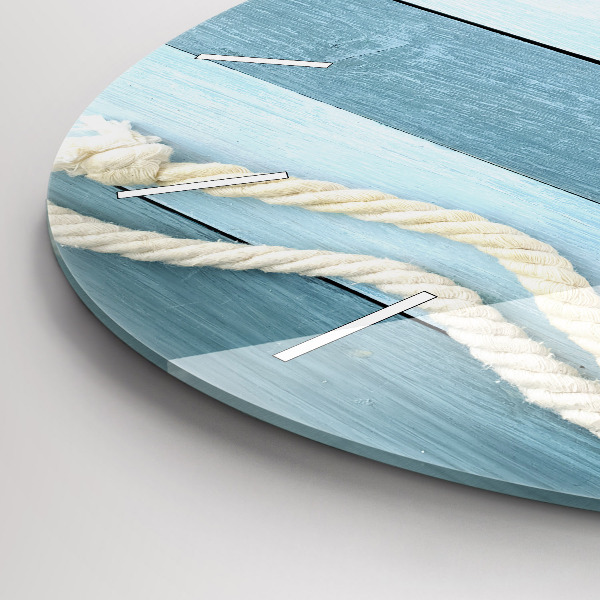 Zegar okrągły Deski pasy i muszelka