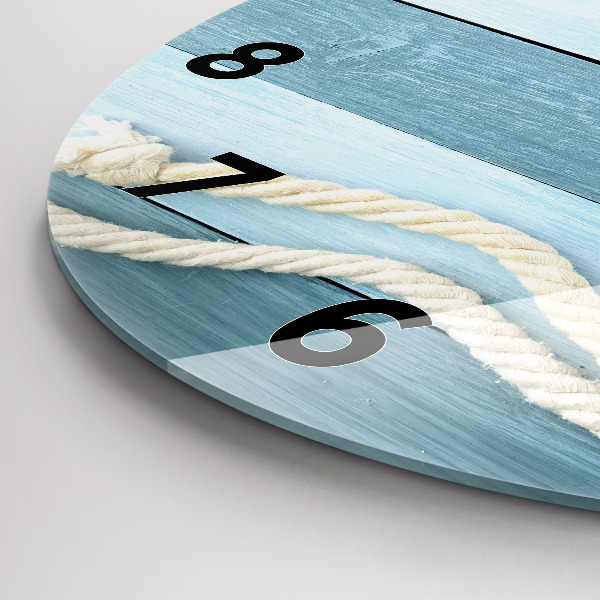 Zegar okrągły Deski pasy i muszelka