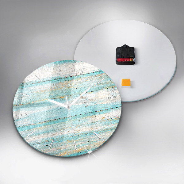 Zegar ścienny okrągły Niebieskie deski