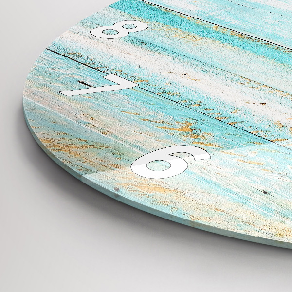 Zegar ścienny okrągły Niebieskie deski