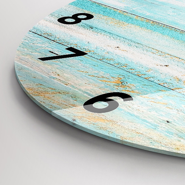 Zegar ścienny okrągły Niebieskie deski