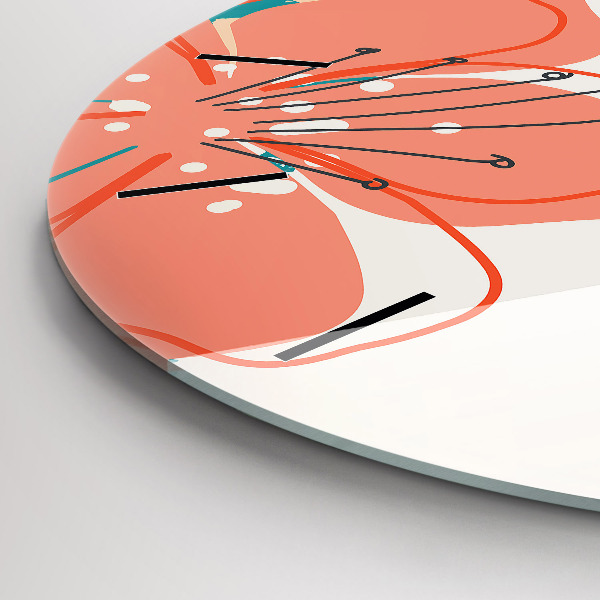 Zegar szklany okrągły Hawajskie rośliny