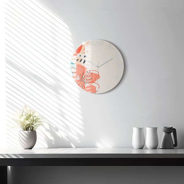 Zegar szklany okrągły Hawajskie rośliny