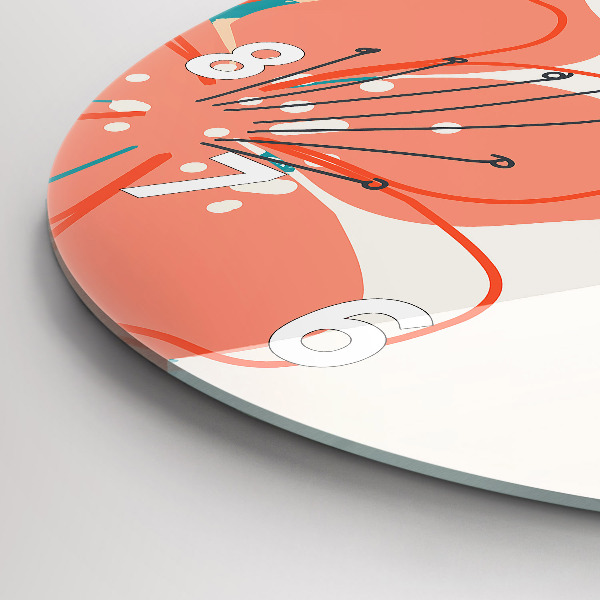 Zegar szklany okrągły Hawajskie rośliny