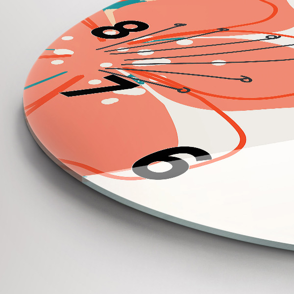 Zegar szklany okrągły Hawajskie rośliny