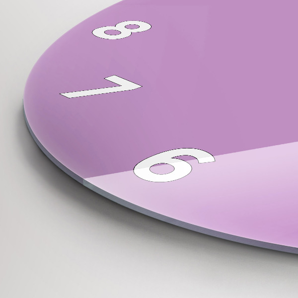 Zegar okrągły z nadrukiem Liliowy