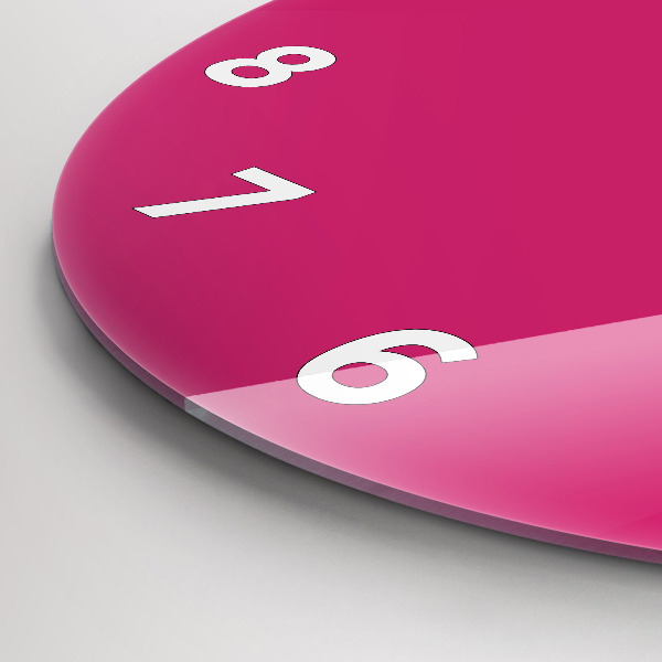 Zegar okrągły z nadrukiem Różowy