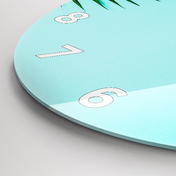 Zegar okrągły Zielone palmy