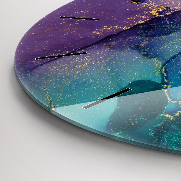 Zegar szklany okrągły Abstrakcja barw